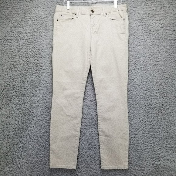 Gap Jeans Womens 29 Tan Animal Print Always Skinny Ankle Stretch Mid Rise - Picture 1 of 13